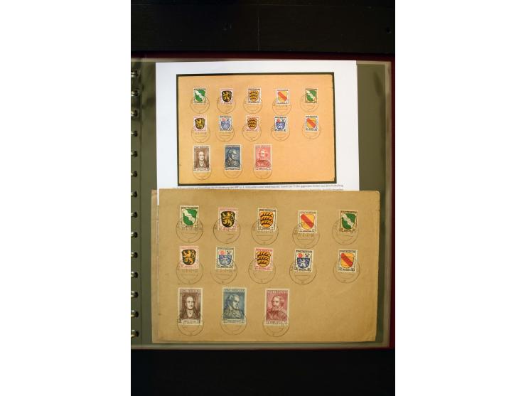 1945/49, in den Hauptnummern weit überkomplette Sammlung mit vielen weiteren Besonderheiten wie Mi.-Nr. 11-13 vL, Baden Block