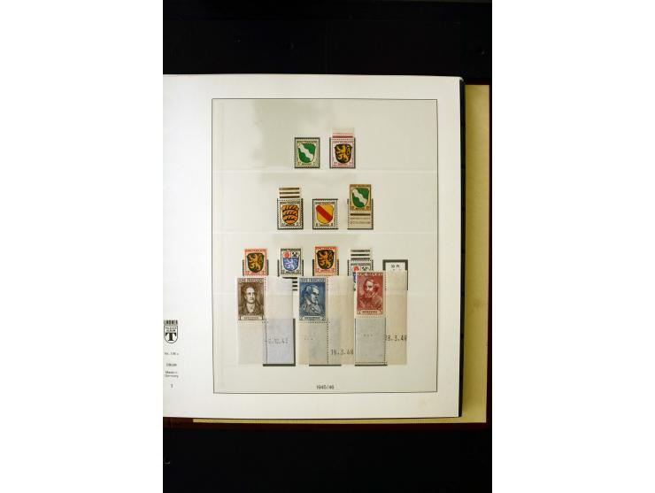 1945/49, postfrische und ungebrauchte in den Hauptnummern kpl. Sammlung mit Konstanz II, dazu gestempelte Sammlung teils sign