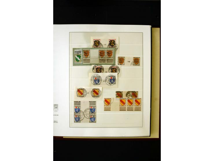 1945/49, postfrische und ungebrauchte in den Hauptnummern kpl. Sammlung mit Konstanz II, dazu gestempelte Sammlung teils sign