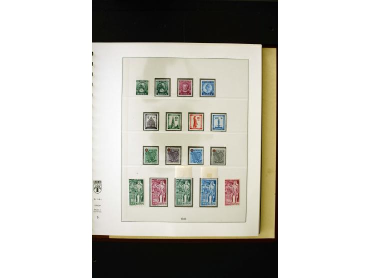 1945/49, postfrische und ungebrauchte in den Hauptnummern kpl. Sammlung mit Konstanz II, dazu gestempelte Sammlung teils sign