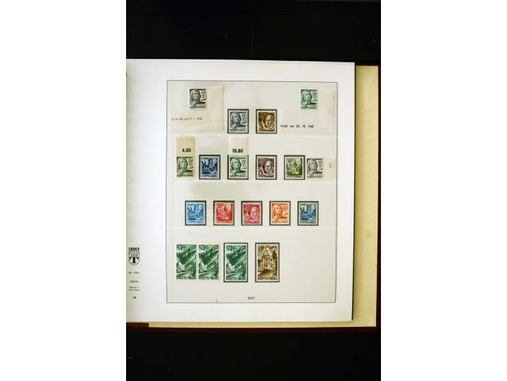 1945/49, postfrische und ungebrauchte in den Hauptnummern kpl. Sammlung mit Konstanz II, dazu gestempelte Sammlung teils sign