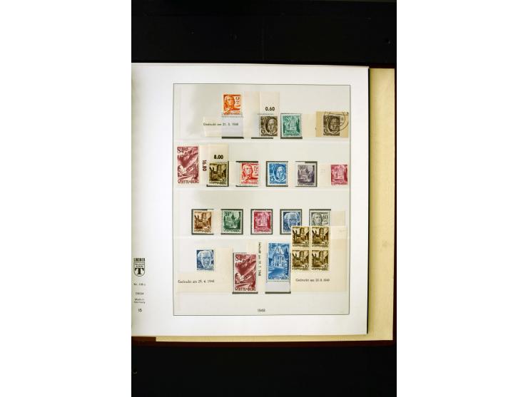 1945/49, postfrische und ungebrauchte in den Hauptnummern kpl. Sammlung mit Konstanz II, dazu gestempelte Sammlung teils sign