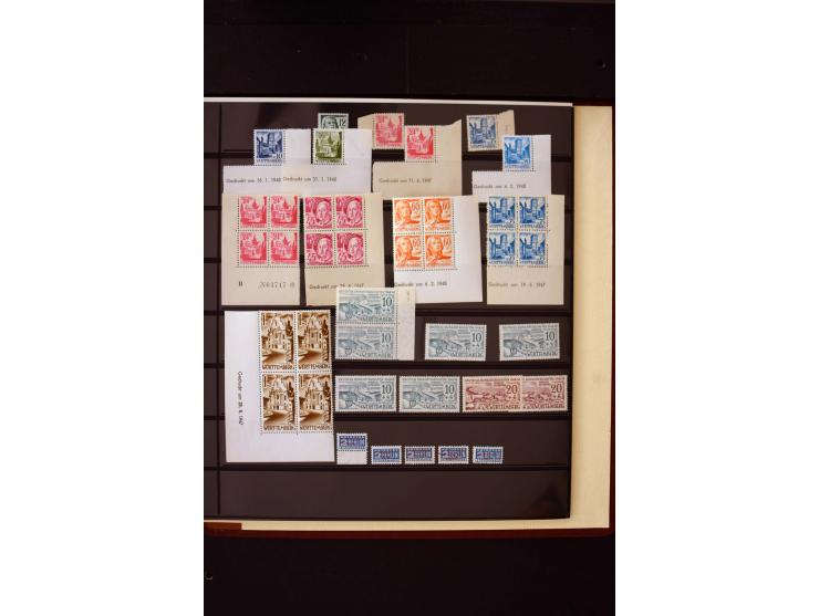 1945/49, postfrische und ungebrauchte in den Hauptnummern kpl. Sammlung mit Konstanz II, dazu gestempelte Sammlung teils sign