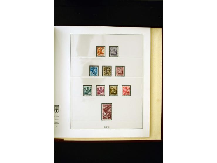 1945/49, postfrische und ungebrauchte in den Hauptnummern kpl. Sammlung mit Konstanz II, dazu gestempelte Sammlung teils sign