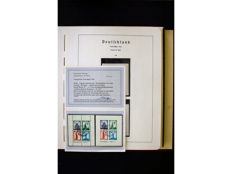 1945/49, postfrische und ungebrauchte in den Hauptnummern kpl. Sammlung mit Konstanz II, dazu gestempelte Sammlung teils sign