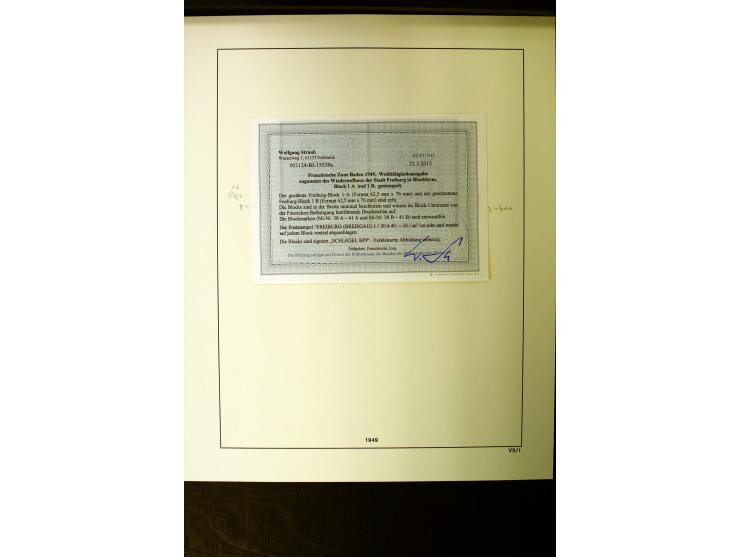 1945/49, gestempelte Sammlung mit KonstanzII doppelt sign. Schlegel BPP, alles Blocks (3 Fotoatteste und ein Fotobefund Strau