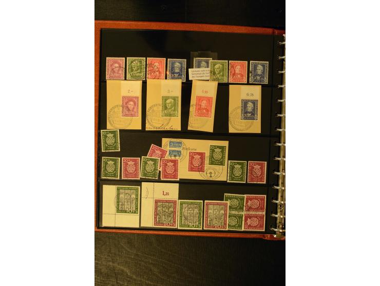 1949/57, postfische und gestempelte Sammlung, in den Hauptnummern mindstens zweimal komplett, dazu viele weitere gute Werte, 