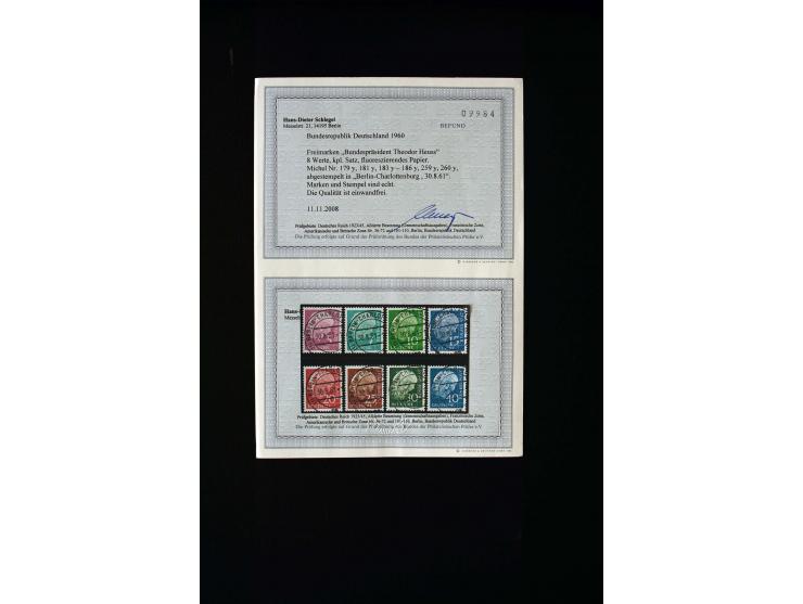 1951/64, sehr schöne Partie, alle Werte mit zentrischem Vollstempel "BERLIN", dabei Mi.-Nr. 139-140, 143-46(3), 156-59(2), 16