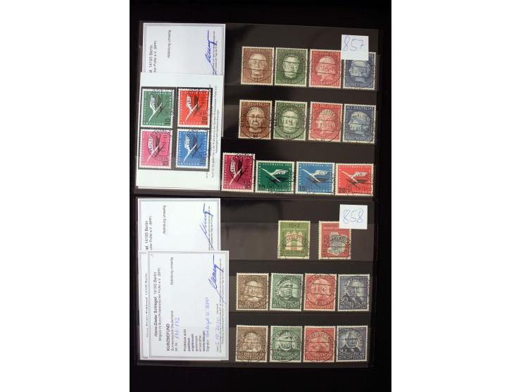 1951/64, sehr schöne Partie, alle Werte mit zentrischem Vollstempel "BERLIN", dabei Mi.-Nr. 139-140, 143-46(3), 156-59(2), 16