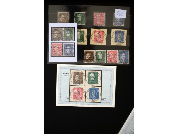 1951/64, sehr schöne Partie, alle Werte mit zentrischem Vollstempel "BERLIN", dabei Mi.-Nr. 139-140, 143-46(3), 156-59(2), 16