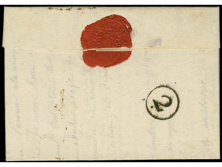 FRENCH PERIOD (1794-1814): 1795, "I.D.ON ARM. S. / LUXEMBOURG", double line in red, good strike on entire letter to Paris; fi