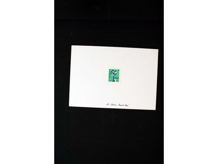 1955/65 (ca.), Partie Briefmarkenentwürfe des Künstlers Anton Stankowski (Entwurf u.a. Bund Mi.-Nr. 219 und 220), teils mit o