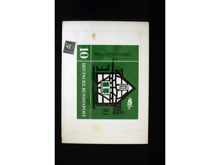 1955/65 (ca.), Partie Briefmarkenentwürfe des Künstlers Anton Stankowski (Entwurf u.a. Bund Mi.-Nr. 219 und 220), teils mit o