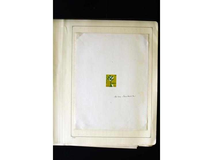1955/65 (ca.), Partie Briefmarkenentwürfe des Künstlers Anton Stankowski (Entwurf u.a. Bund Mi.-Nr. 219 und 220), teils mit o