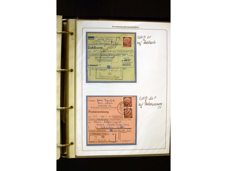 1954/1964, Ausstellungs-Sammlung "HEUSS I" in 2 Ordnern mit vielen besseren Einzel- und Mehrfachfrankaturen, reichlich Portos
