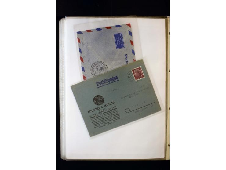 1954/1964, Ausstellungs-Sammlung "HEUSS I" in 2 Ordnern mit vielen besseren Einzel- und Mehrfachfrankaturen, reichlich Portos