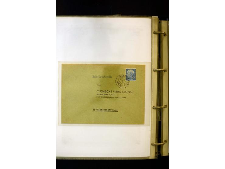 1954/1964, Ausstellungs-Sammlung "HEUSS I" in 2 Ordnern mit vielen besseren Einzel- und Mehrfachfrankaturen, reichlich Portos