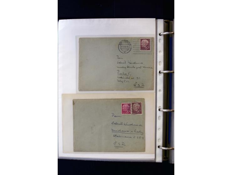 1954/1964, Ausstellungs-Sammlung "HEUSS I" in 2 Ordnern mit vielen besseren Einzel- und Mehrfachfrankaturen, reichlich Portos