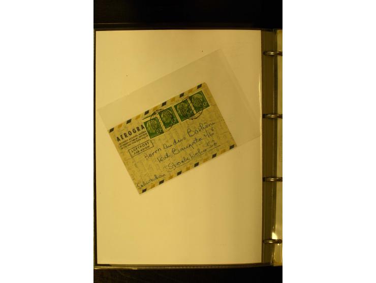 1954/1964, Ausstellungs-Sammlung "HEUSS I" in 2 Ordnern mit vielen besseren Einzel- und Mehrfachfrankaturen, reichlich Portos