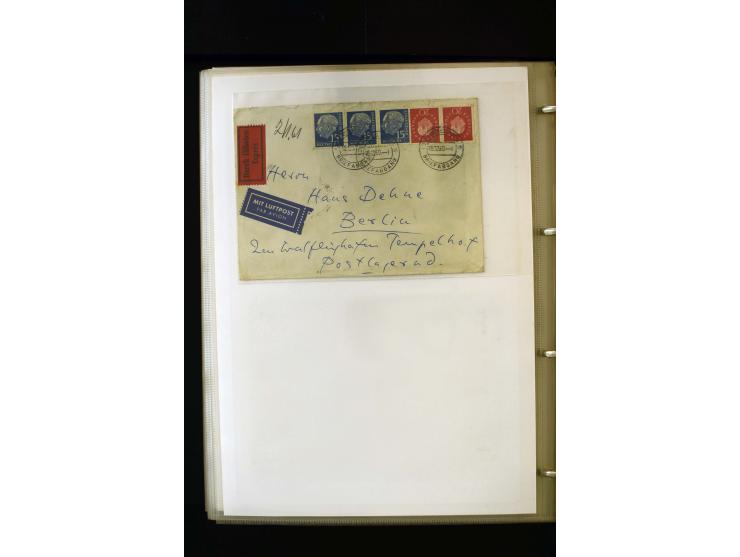 1954/1964, Ausstellungs-Sammlung "HEUSS I" in 2 Ordnern mit vielen besseren Einzel- und Mehrfachfrankaturen, reichlich Portos