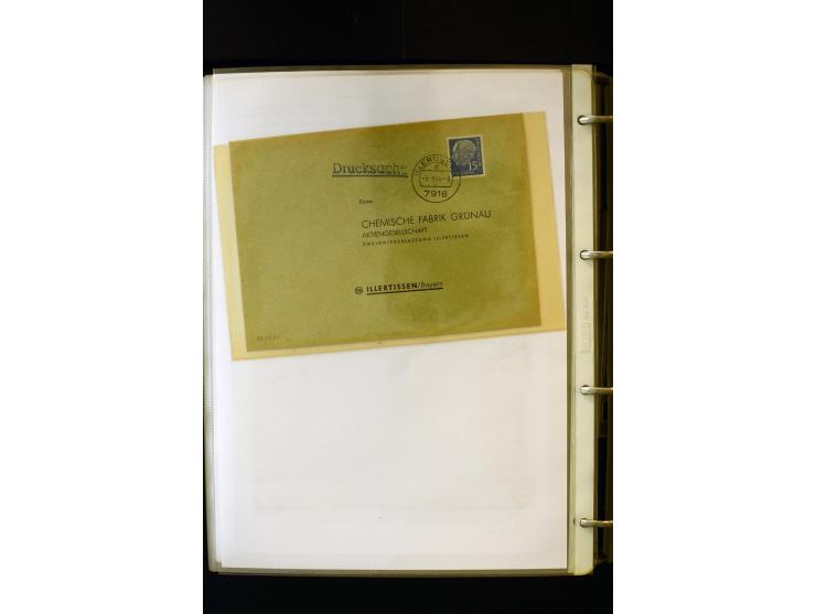 1954/1964, Ausstellungs-Sammlung "HEUSS I" in 2 Ordnern mit vielen besseren Einzel- und Mehrfachfrankaturen, reichlich Portos