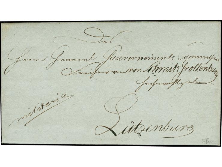 PROVISIONAL GOVERNMENT 1814/15: Entire letter from "Rollinger Grund 26. Juni 1814" to military governor von Schmitz-Grollenbu