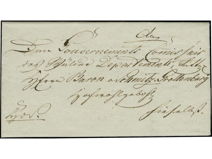 1815, entire military letter, dated "Luxemburg d. 22. Febr. 1815" from the commander of the Prussian cavalry brigade Hinckel 
