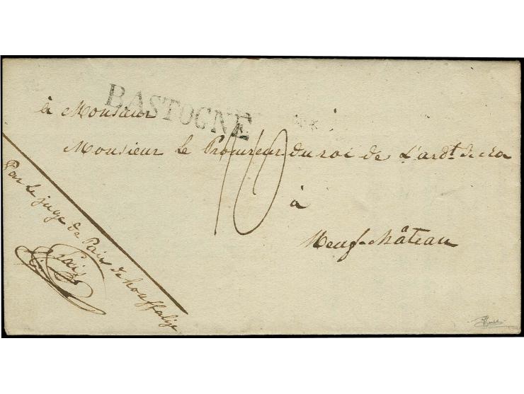 "BASTOGNE" (51x5 mm), clear strike on entire letter 1826 to Neufchateau, very fine (Goebel HB2, 13 points)