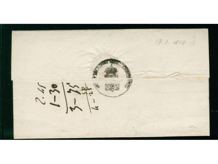 "LUXEMBURG", clear straight line in red (45x6,5 mm) on entire letter from Gouverneur Willmar with his own signature to Neufch