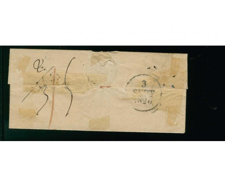 "P.P. LUXEMBURG", provisional handstamp on small lettersheet to Briey, on reverse date stamp "3 SEPT 1820" (Goebel HL39, 29 p