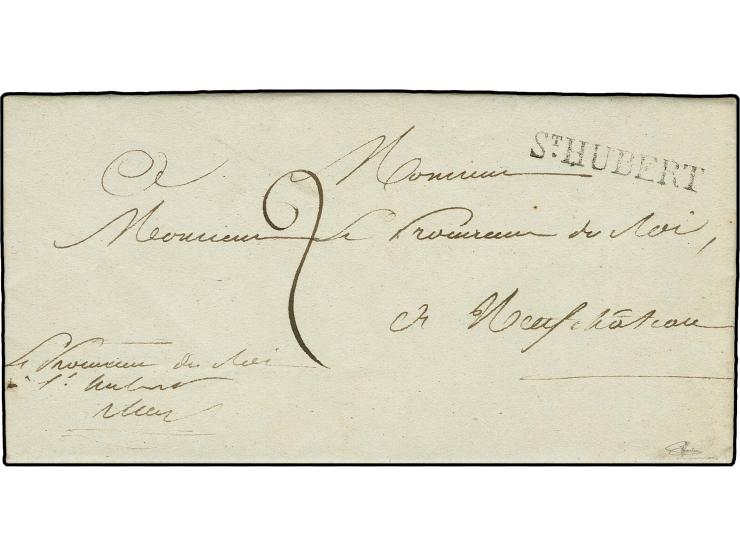 "ST. HUBERT", clear strike on entire letter 1826 to Neufchateau (Goebel HS2, 19 points)