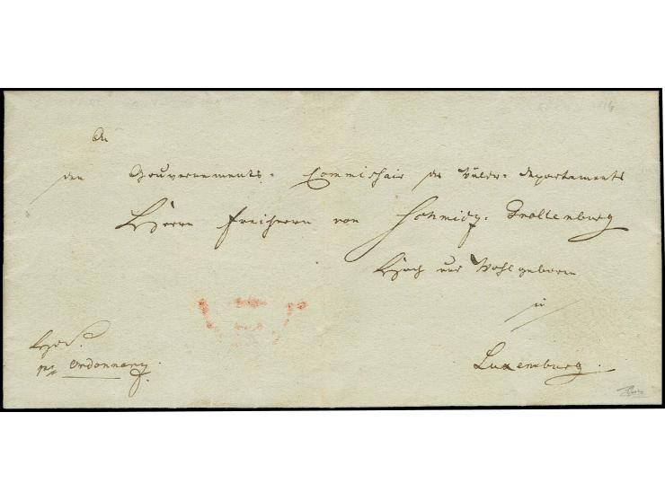 MILITARY MAIL OF THE FORTRESS OF LUXEMBURG (31.5.1815-30.11.1852): PROVISIONAL GOVERNMENT (13.5.1814-31.5.1815): 1814, entire