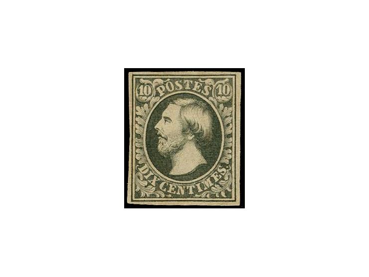  1852, William III 10 c. greyish black, nice colour and full to wide margins, unused with large part original gum, fine and r