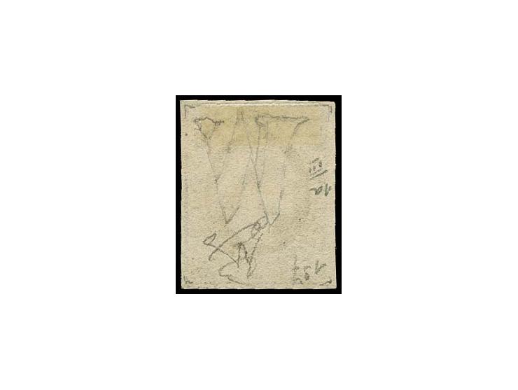 10 c. black (noir fonce) with watermark inverted, nice even margins, unused without gum, very fine and fresh; scarce stamp, c