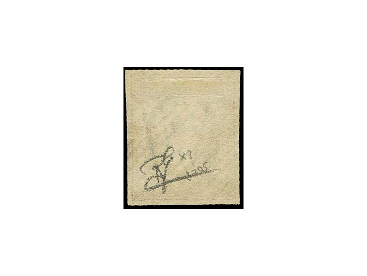 10 c. black (greenish), large margins, cancelled by "Colosse" of 26 bars, very fine, signed Goebel