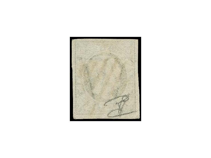 10 c. black, nice large margins, neatly cancelled by almost complete rural cancellation of Remich, very fine, signed Goebel