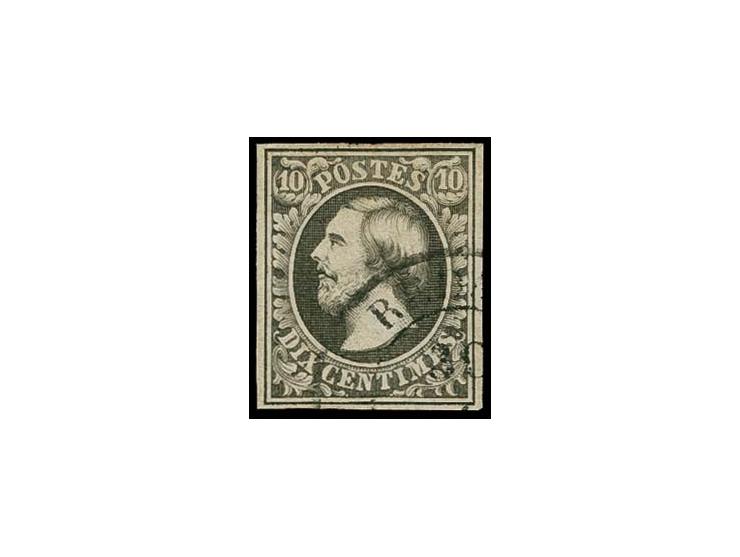 10 c. black, good margins, neatly cancelled by part-strike of Redange cds., very fine, signed Demuth BPP