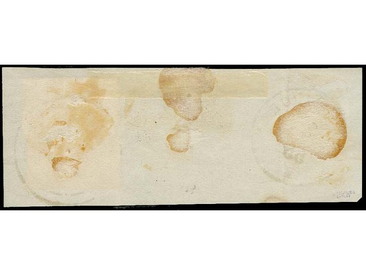 10 c. black, good margins all around, tied by clear circle to piece with adjacent cds. "DIEKIRCH 19 NOV. 55", fine, signed Go