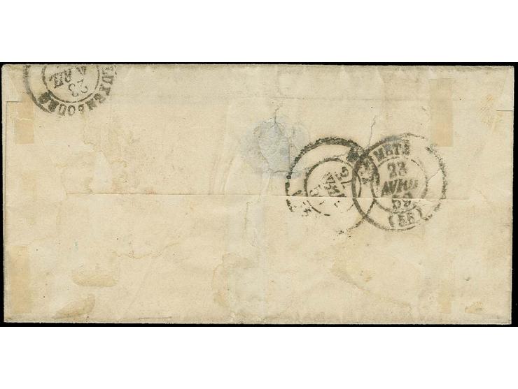 10 c. grey, 2 vertical pairs, both with good to mostly large margins, 2 stamps showing "Petite retouche" no. 10 and 8, one st