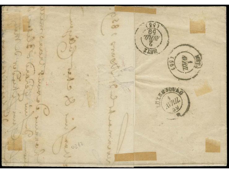 10 c. grey, vertical strip of 4 (bottom stamp with large retouch no. 8), vertical strip of 3 and single stamp, tied by severa