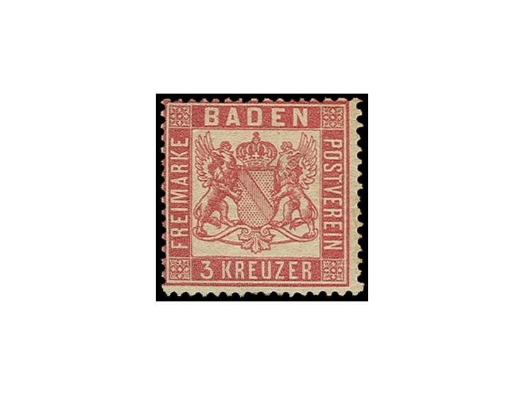 1862, Wappen auf weißem Grund, eng gezähnt, 3 Kr. rosa, farbfrisch und gut gezähnt (unten einige Zahnspitzen mit eingesogenem