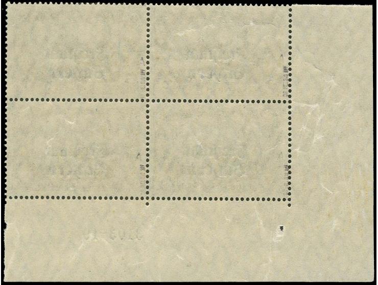 1919, Freistaat Bayern Zähnung A: 3 M. im postfrischen Viererblock aus der linken unteren Bogenecke mit HAN 3103.19", postfri