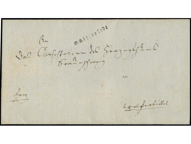 "Schöppenstedt", L1 in Fraktur sauber auf Briefhülle nach Wolfenbüttel; dieser provisorische Stempel des Königreiches Westfal