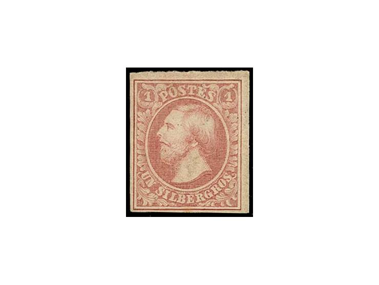 1 sgr. rose, nice fresh colour and ample to large margins, unused with fresh original gum, very fine, certificate Scheller (2