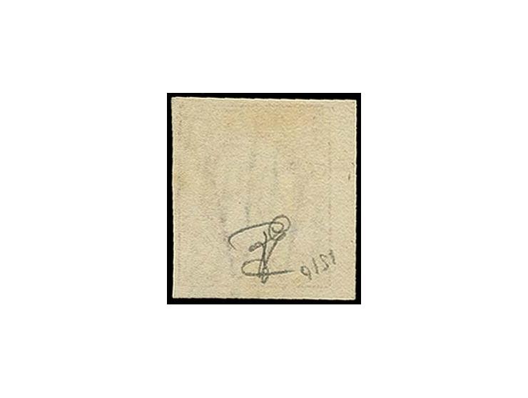 1 sgr. salmon, good to very wide margins and sheet margin at left, neatly cancelled, extremely fine and choice, signed Goebel