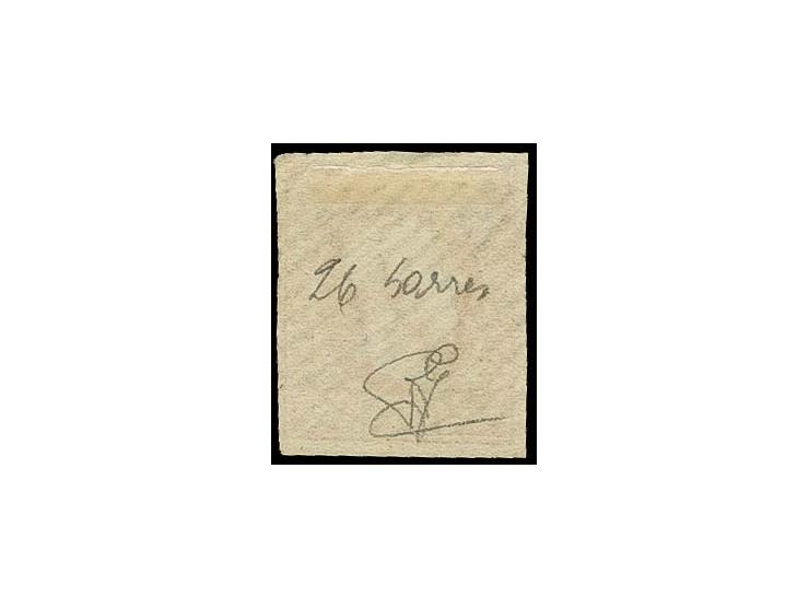 1 sgr. brownish-red, good to mostly wide margins, used with "Colosse" of 26 bars, very fine, signed Goebel