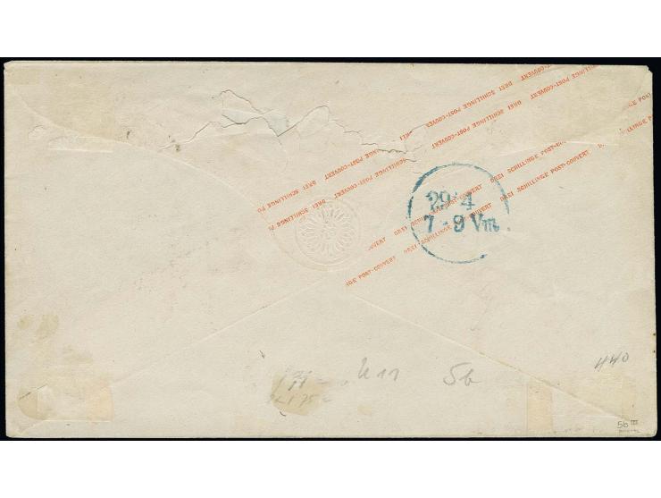 4/4 Sch. lebhaftbräunlichrot auf gewöhnlichem Papier, waagerechtes Paar, farbfrisch und einwandfrei durchstochen mit leicht a