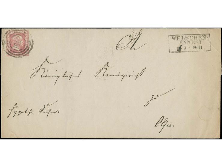 "1602" WELSCHENENNEST, zentrisch und sauber auf glatter Grund 1 Sgr. rosa, oben rechts leicht berührt, sonst vollrandig auf G