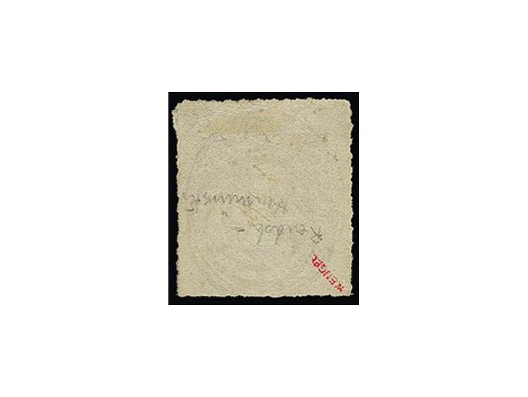 1864, 4 Sch. karminrot mit zentrischem stummen Vierringstempel der Bahnpost Rendsburg-Neumünster, Pracht, sign. W. Engel und 