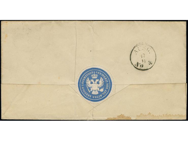 ¼ Gr. braunviolett, 4er-Block aus der linken unteren Bogenecke mit kurzem Bogenrand mit EKr. "BORNHÖVED 17 11 69" auf Faltbri